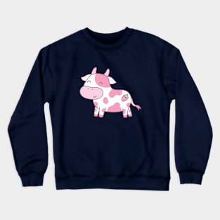 Cute Happy Strawberry Cow Crewneck Sweatshirt